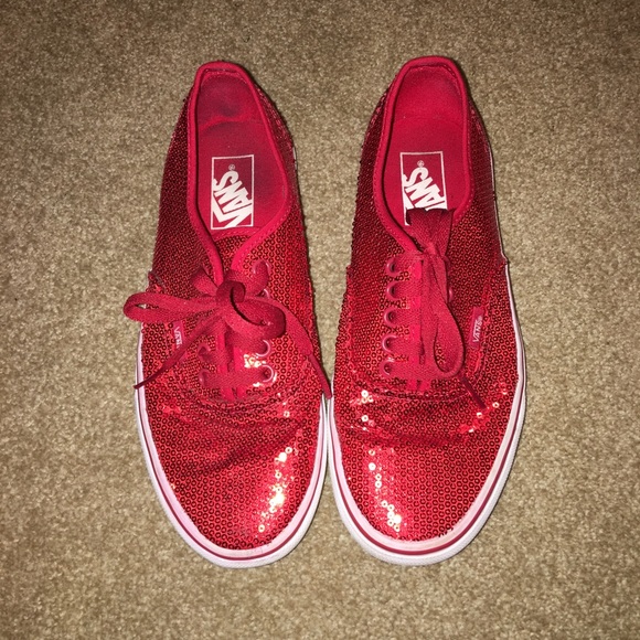 red sequin vans